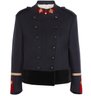 A Gucci Wool And Velvet Military Style Double Breasted Jacket With Epaulets - Sz 46 (It)