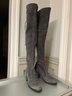 A Pair Of Stuart Weitzman Lowland Grey Stretch Suede Over The Knee Boots - Sz 7