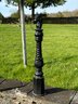 A Vintage Cast Aluminum Equestrian Hitching Post With Cast Iron Ring