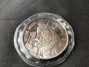 1995 1 Oz .999 Fine Silver Coin And 1975 Bicentennial Medal Commemorating Battles Of Lexington & Concord