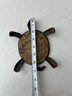 Vintage Cast Iron Turtle W/ Stained Glass Inlay Trivet / Hot Plate Taiwan