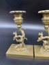 Pair Of Vintage  Brass Candle Holders.  5' Tall