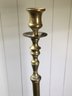 Beautiful Early Antique Solid Brass Candle Sticks VERY VERY TALL - Almost 20' Tall - Very Graceful Lines