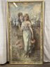 A Large Victorian Tapestry In Gilt Frame, 55' Tall