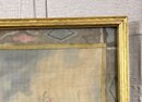 A Large Victorian Tapestry In Gilt Frame, 55' Tall