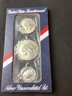 US Bicentennial Silver UNC Set Of Ike Dollar, Kennedy Half & Washington Quarter Plus 1973 US Silver Dollar