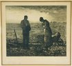Antique Etching 'The Angelus' Original Painting By Jean-Franois Millet