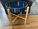 Navy And Gold Folding Tray Table