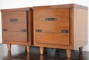 RARE Pair Of JOHN CAMERON DISTINCTIVE FURNITURE Mid Century Modern Side Tables. Don't Miss This Set!