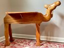 Camel Inspired Fun & Funky One-of-a-kind Drop Leaf Table With Center Storage