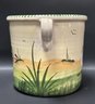 A Charming Rooster & Hen Ceramic Crock, Made In Italy