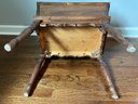 Wooden Dough With Table With Turned Legs & Brass Hardware