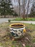 Colorful And Large Ceramic Planter With Lion Head Corbels