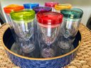 Like New - Set Of 8 Travel Wine Cups With Lids