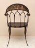 2 Wrought Iron  With Brass Tone  Concave Arm Chairs Custom Designed In Bainbridge Island