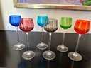 Set Of 6 Glasses - Petite Color And Pressed Glass