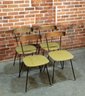 Set Of 4 Mid Century Modern Paul McCobb Style Wrought Iron Dining Chairs