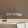 3 Sets Of Rectangular Ceiling Lights - With 3  Square White Glass Shades - Kitchen