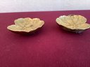 Virginia Metalcrafters Brass Geranium Leaf Dishes