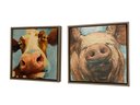 Framed Cow And Pig Prints
