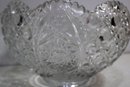 Vintage Daisy And Button Crystal Punch Bowl Set