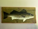 Large Signed Painted Panel - Fish