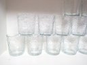 Large Group Of Textured Whiskey Or Water Glasses