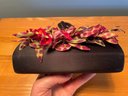 Artisan Made Floral Embellished Designer Black Satin Evening Bag