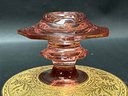 Vintage Tiffin Glass: Minton Pink & Gold Bowl, Candleholders