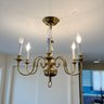 A 6 Arm Traditional Brass Chandelier - Front Hall