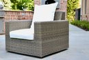 1of 4 Pottery Barn Torrey  Torrey Wicker Square Arm Swivel Outdoor Lounge Chair With White Cushions $1,499
