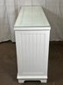 Cottage-Chic Chest Of Drawers With Glass Top, Wicker Drawer Fronts & Beadboard Sides
