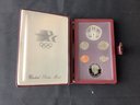 1984 S Prestige Proof Set Olympic Silver Dollar - 6 US Proof Coins In Beautiful Leather Case & COA