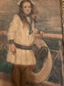 Antique Oil On Board Of Girl On Ship 1900s