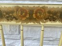 Vintage Hitchcock Twin Headboards, A Pair. Painted A Light Creamy Yellow With Gold Stenciled Floral Designs