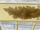 Vintage Hitchcock Twin Headboards, A Pair. Painted A Light Creamy Yellow With Gold Stenciled Floral Designs
