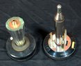 Lot Of 2 Vintage Mid Century Modern Table Lighters - One Rocket - As Is