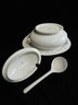 Four Piece White Ceramic Soup Tureen Set