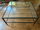 Contemporary Glass Coffee Table With Metal Base