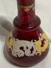 Vintage Ruby Red Glass Decanter With Lid 6.75in No Chips