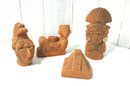 Aztec Mayan Style Group Of Ceramic Figures