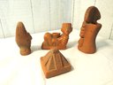 Aztec Mayan Style Group Of Ceramic Figures