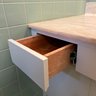 An Original Wood Vanity With Composite Top And Chrome Hardware - Primary