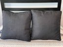 Pair Of Matching Throw Pillows With Spiderweb & Purple Spider / Solid Black Back