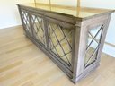 Lillian August Sideboard With Antique Mirrored Panels And Brass Top