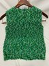 Hand Made Green Beaded Crochet Knit Ladies Sleeveless Top