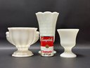 A Lovely Selection Of Vintage Milk Glass Floral Containers