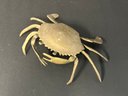 A Whimsical Vintage Brass Crab Trinket Box