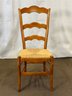 A Set Of Four French Country Ladderback Chairs, Rush Seats