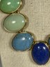 Signed Talbots Designer Gold Tone Plastic Stone Necklace